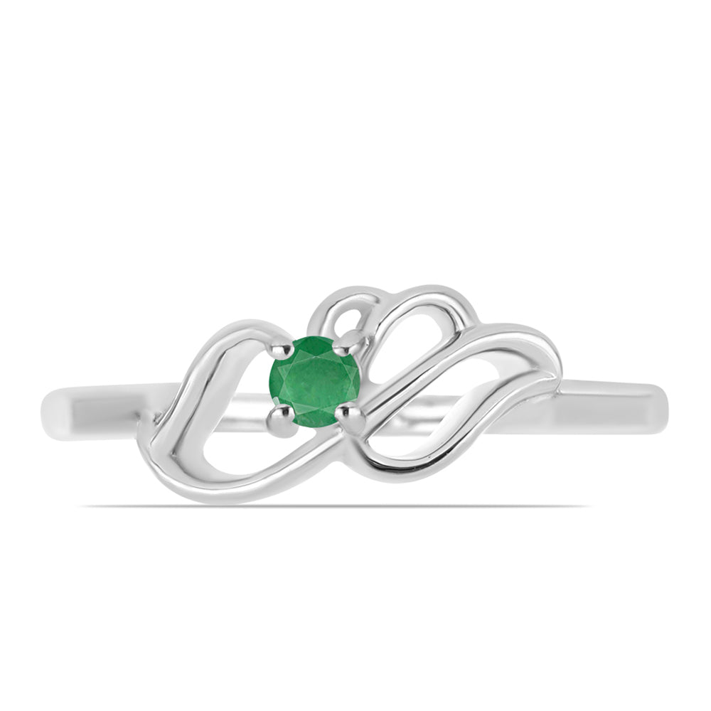 Anel de Prata com Esmeralda do Brasil 1 