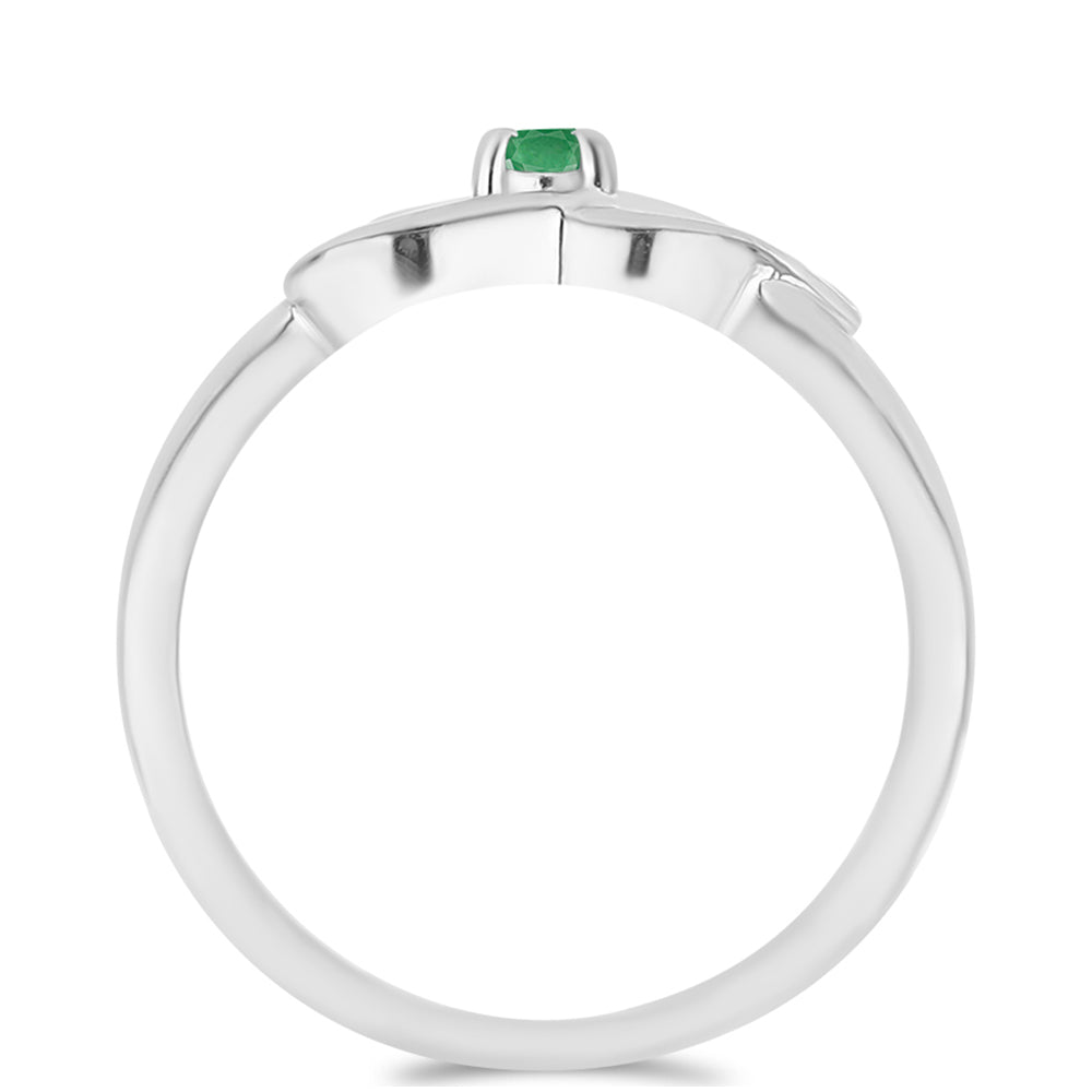 Anel de Prata com Esmeralda do Brasil 2 