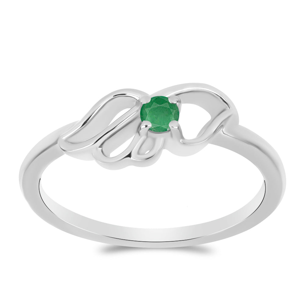 Anel de Prata com Esmeralda do Brasil