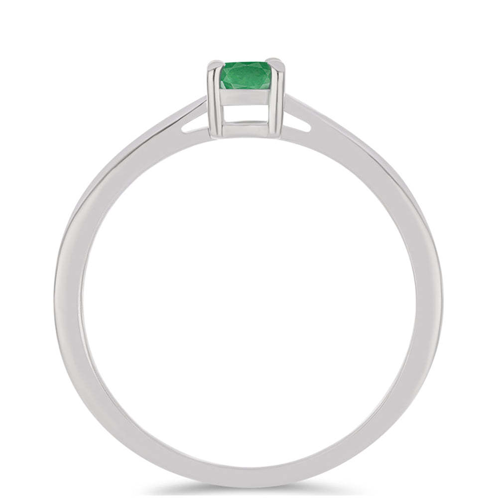 Anel de Prata com Esmeralda do Brasil 2 