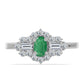 Anel de Prata com Esmeralda do Brasil e Topázio Branco