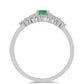 Anel de Prata com Esmeralda do Brasil e Topázio Branco