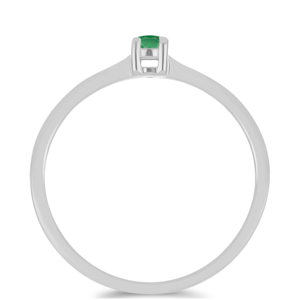 Conjunto de Prata com Esmeralda do Brasil ( Brincos+Anel+Pendente )