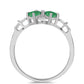 Anel de Prata com Esmeralda do Brasil e Topázio Branco