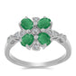 Anel de Prata com Esmeralda do Brasil e Topázio Branco