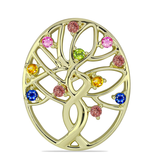 Pendente de Prata com Banho de Ouro com Safira Arco-íris de Rosebery