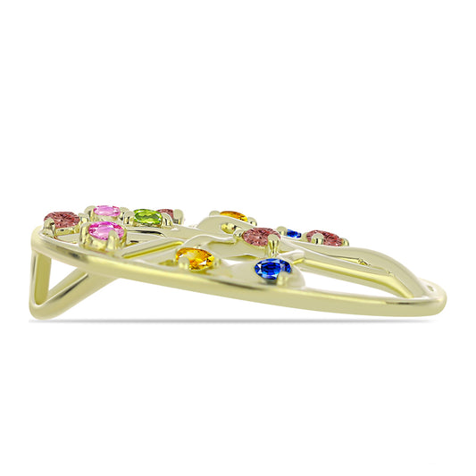 Pendente de Prata com Banho de Ouro com Safira Arco-íris de Rosebery