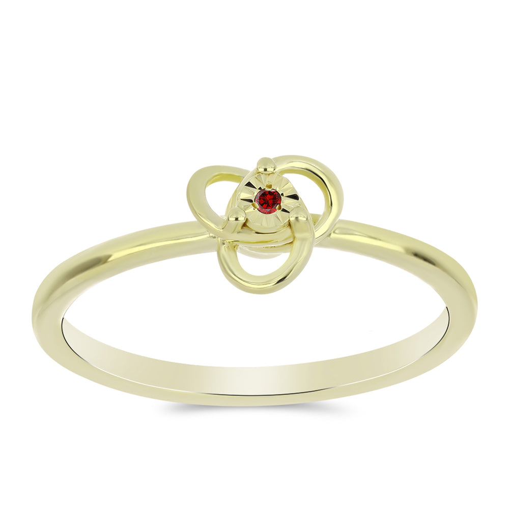 Conjunto de Prata com Banho de Ouro com Diamante Vermelho ( Brincos+Anel+Pendente )  Contraste: Cabeca de Veado (800)