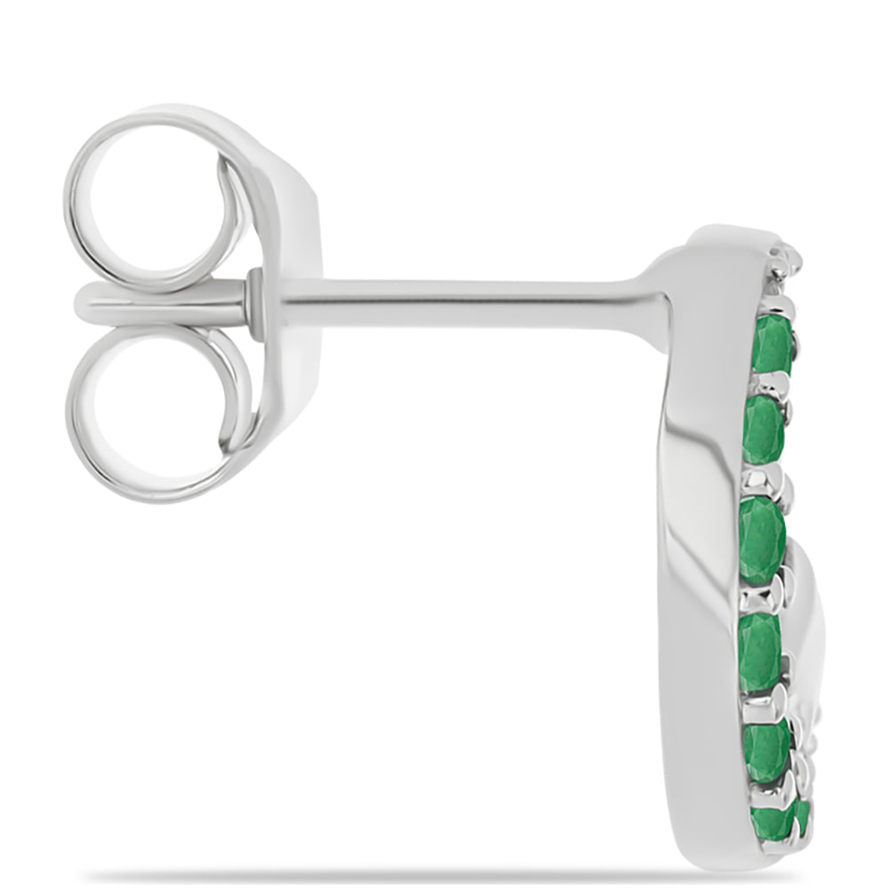 Brincos de Prata com Esmeralda do Brasil e Topázio Branco 2 