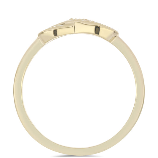 Anel de Prata com Banho de Ouro com Diamante Roxo