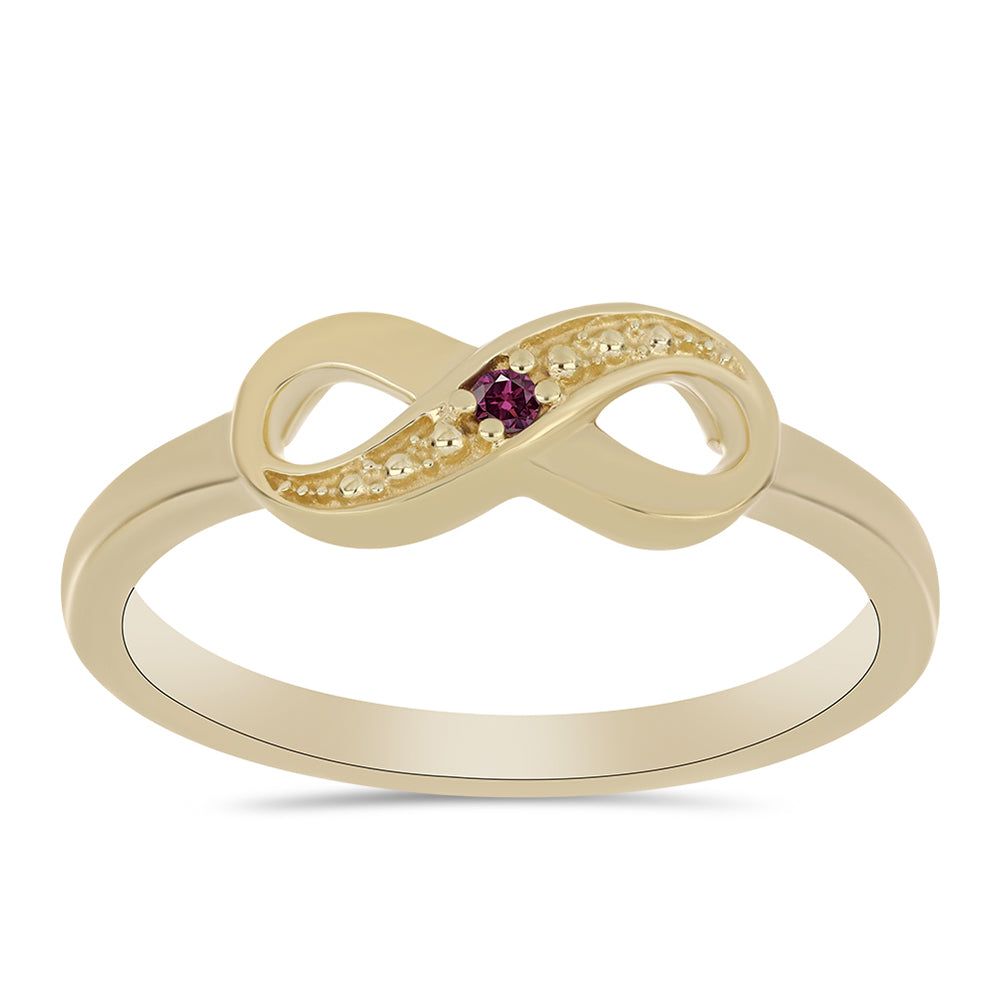 Anel de Prata com Banho de Ouro com Diamante Roxo 3 