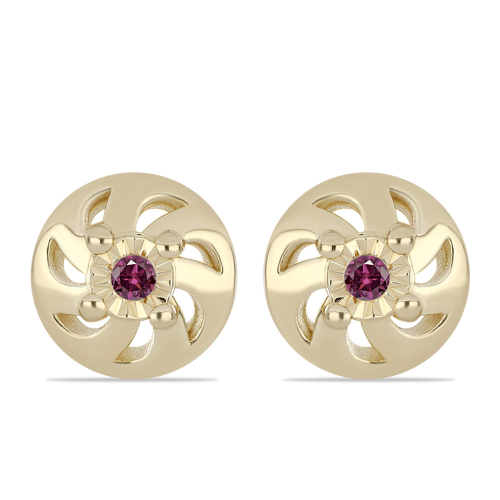 Conjunto de Prata com Banho de Ouro com Diamante Roxo ( Brincos+Anel+Pendente )  Contraste: Cabeca de Veado (800)