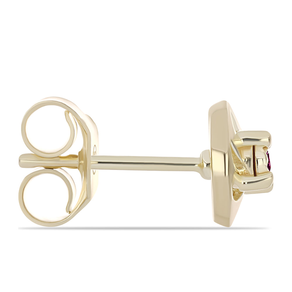 Conjunto de Prata com Banho de Ouro com Diamante Roxo ( Brincos+Anel+Pendente )  Contraste: Cabeca de Veado (800) 5 