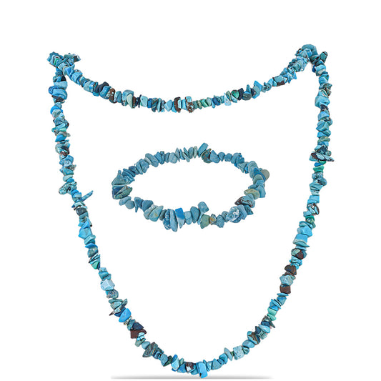 Conjunto com Ostra Turquesa ( Colar+Pulseira )