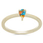 Anel de Prata com Banho de Ouro com Ostra Turquesa