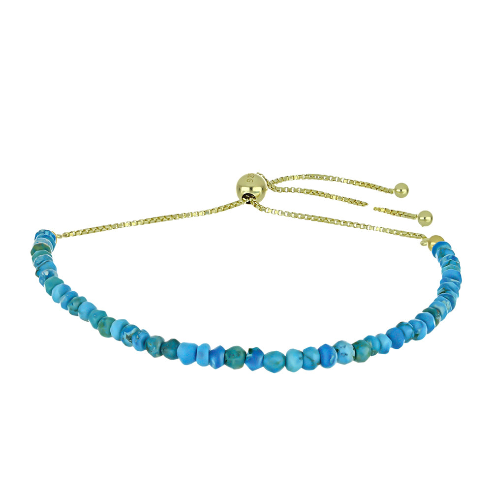 Pulseira de Prata com Banho de Ouro com Ostra Turquesa 1 