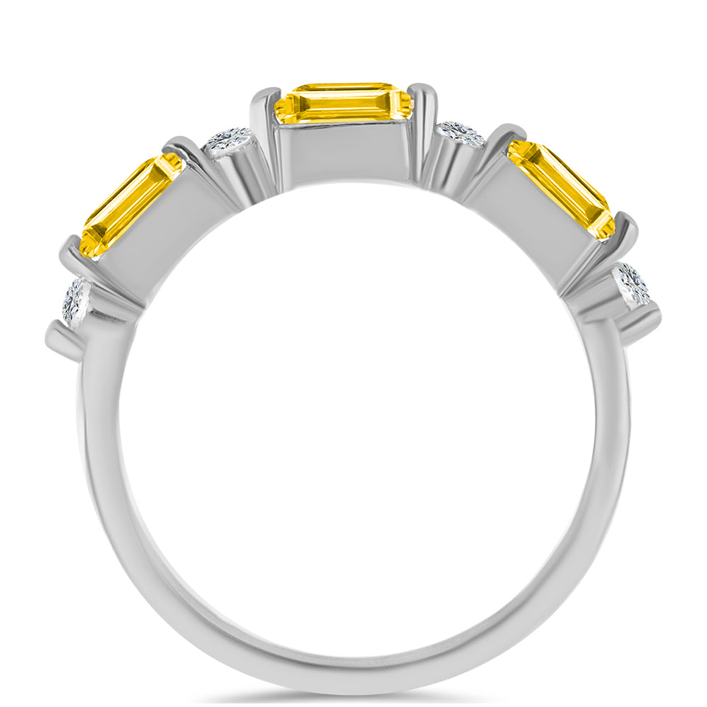 Anel de Prata com Citrino de Ural e Topázio Branco