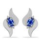 Brincos de Prata com Safira Azul Australiana e Topázio Branco