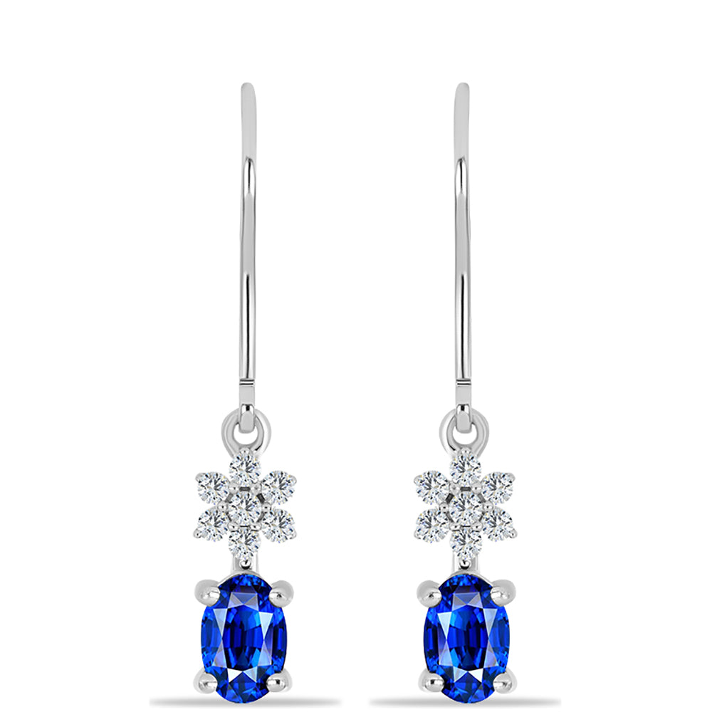 Brincos de Prata com Safira Azul Australiana e Topázio Branco 1 