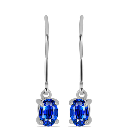Brincos de Prata com Safira Azul Australiana