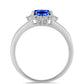 Anel de Prata com Safira Azul Australiana e Topázio Branco