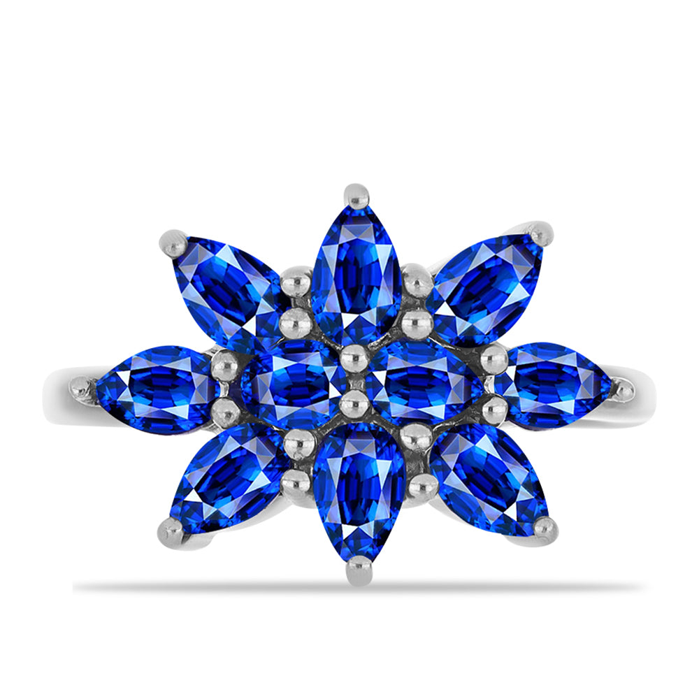 Anel de Prata com Safira Azul Australiana 1 