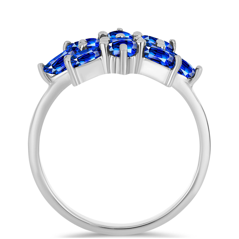 Anel de Prata com Safira Azul Australiana 2 