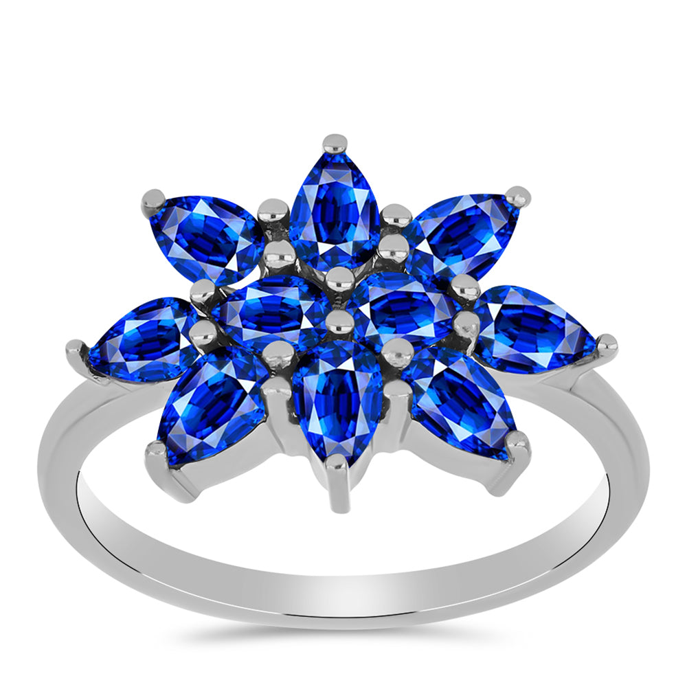 Anel de Prata com Safira Azul Australiana