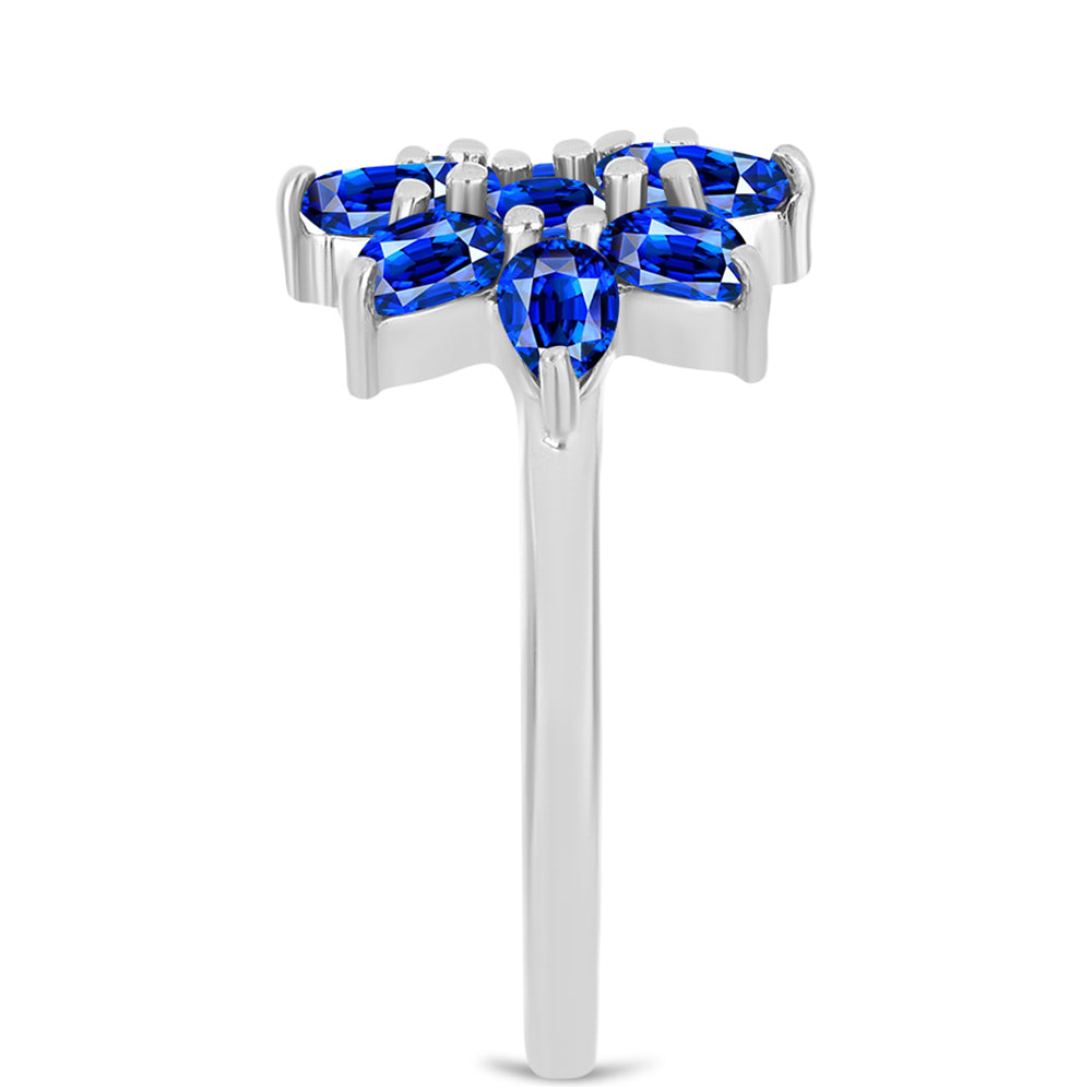 Anel de Prata com Safira Azul Australiana 4 