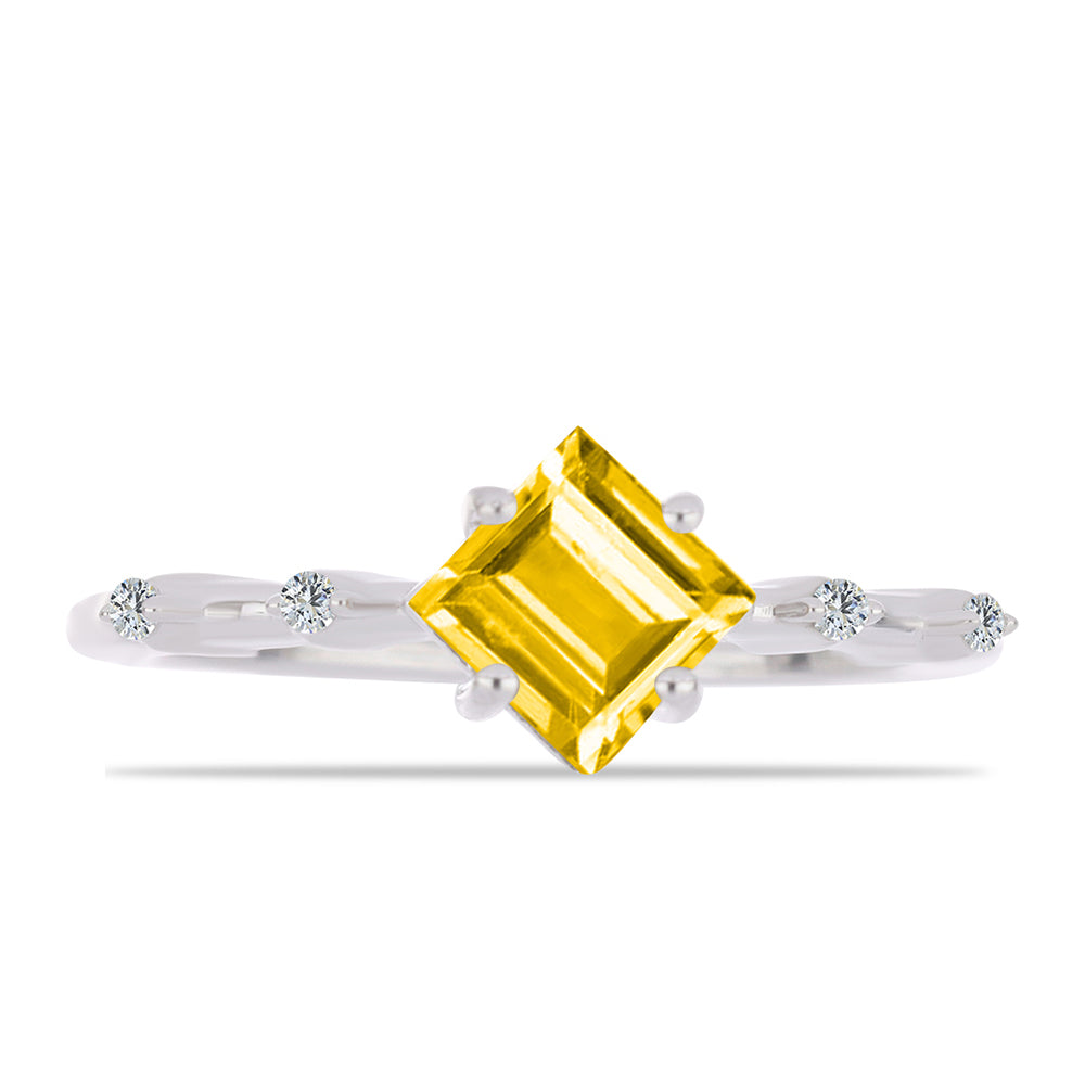 Anel de Prata com Citrino de Ural e Topázio Branco 1 