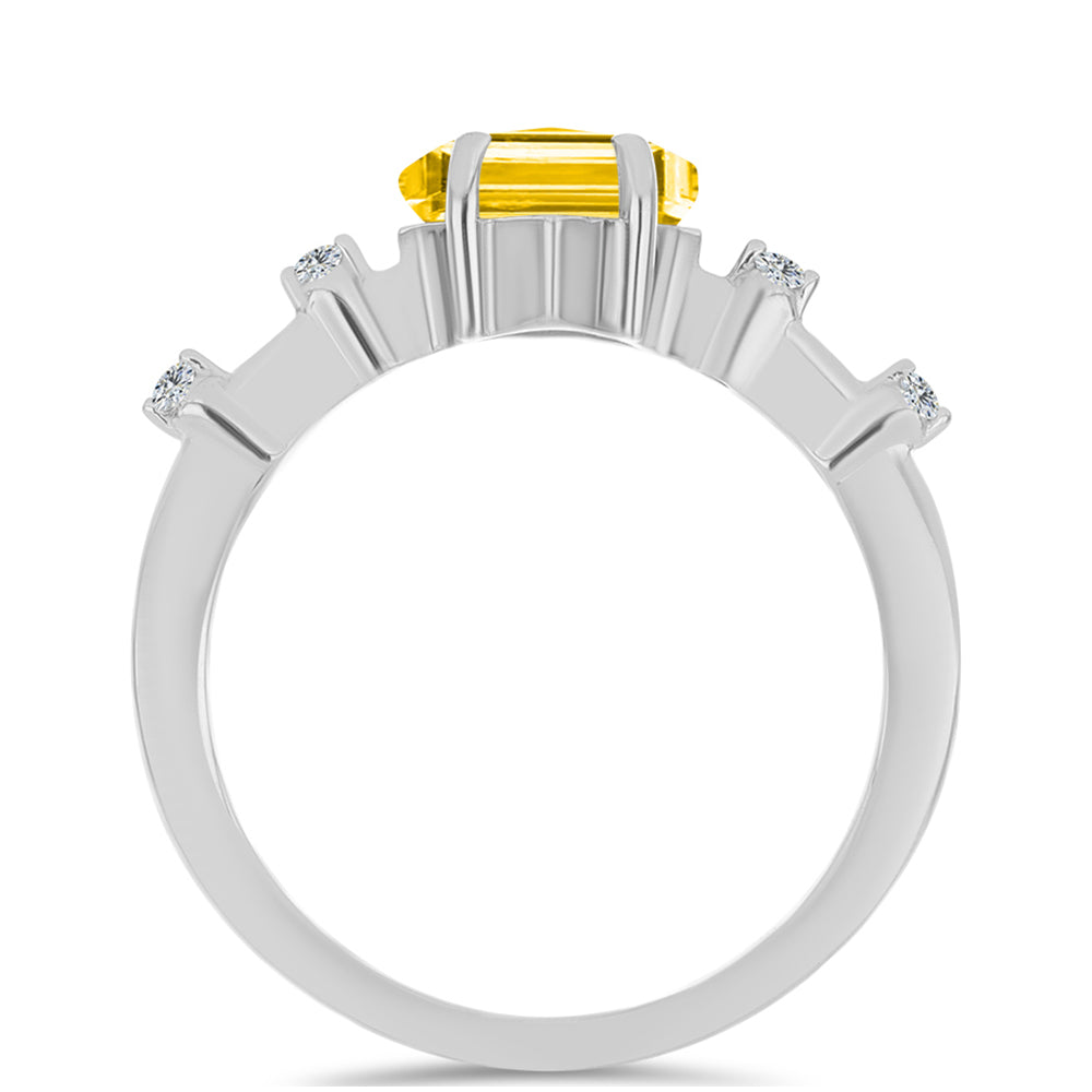 Anel de Prata com Citrino de Ural e Topázio Branco 2 
