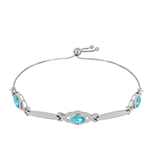 Pulseira de Prata com Quartzo de Paraíba  Contraste: Cabeca de Veado (800)