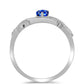 Anel de Prata com Safira Azul Australiana e Topázio Branco