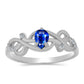 Anel de Prata com Safira Azul Australiana e Topázio Branco