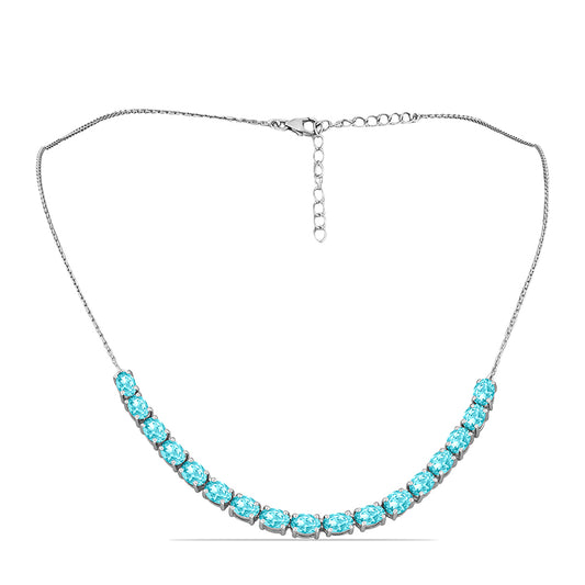 Colar de Prata com Quartzo de Paraíba  Contraste: Cabeca de Veado (800)