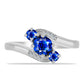 Anel de Prata com Safira Azul Australiana e Topázio Branco