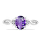 Anel de Prata com Ametista de Marrocos e Topázio Branco