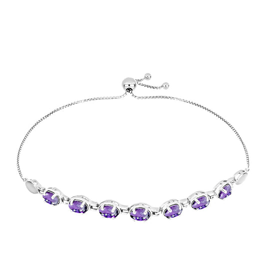 Pulseira de Prata com Ametista de Marrocos  Contraste: Cabeca de Veado (800)
