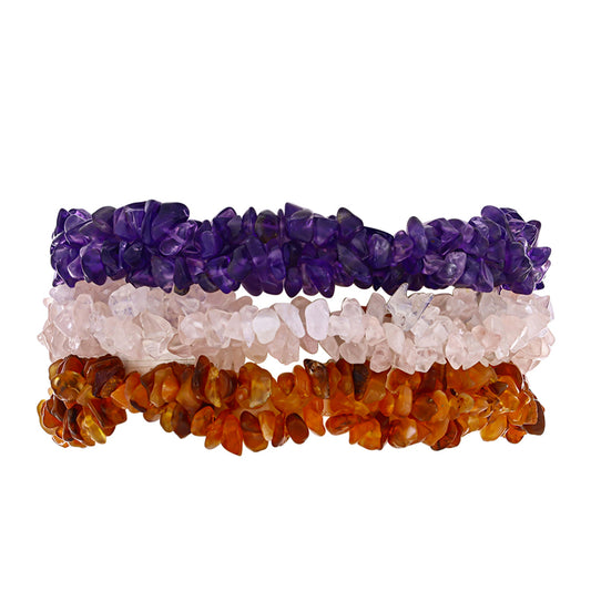 Conjunto com Ametista de Marrocos e Cornalina de Tagebau ( Pulseira )