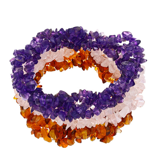 Conjunto com Ametista de Marrocos e Cornalina de Tagebau ( Pulseira )