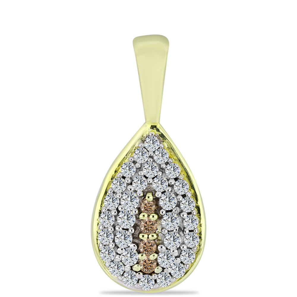 Conjunto de Prata com Banho de Ouro com Diamante Champanhe e Topázio Branco ( Brincos+Anel+Pendente )  Contraste: Cabeca de Veado (800) 2 