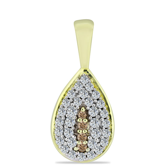 Conjunto de Prata com Banho de Ouro com Diamante Champanhe e Topázio Branco ( Brincos+Anel+Pendente )  Contraste: Cabeca de Veado (800)