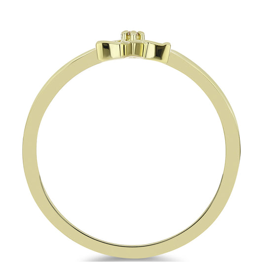 Anel de Prata com Banho de Ouro com Diamante Champanhe