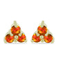 Brincos de Prata com Banho de Ouro com Opala Fogo Americano