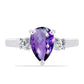 Anel de Prata com Ametista de Marrocos e Topázio Branco