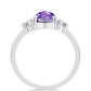 Anel de Prata com Ametista de Marrocos e Topázio Branco