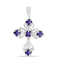Cruz Pendente de Prata com Ametista de Marrocos