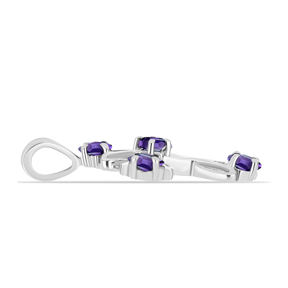 Cruz Pendente de Prata com Ametista de Marrocos