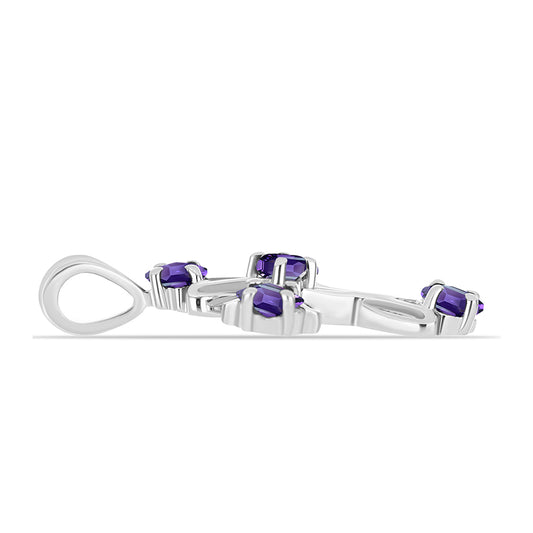 Cruz Pendente de Prata com Ametista de Marrocos