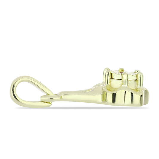 Pendente de Prata com Banho de Ouro com Diamante Champanhe